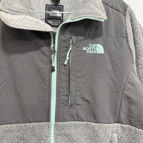 North Face Jacket Womens Medium Gray Fleece Polartec Full Zip Outdoors Pockets - Picture 2 of 11